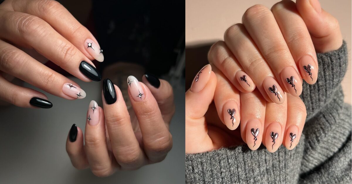nail designs for black outfit