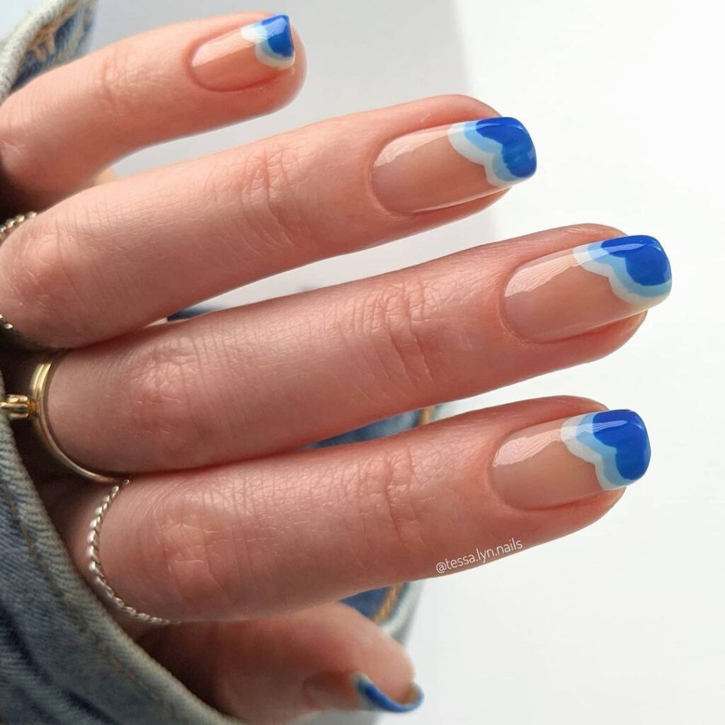 blue manicure