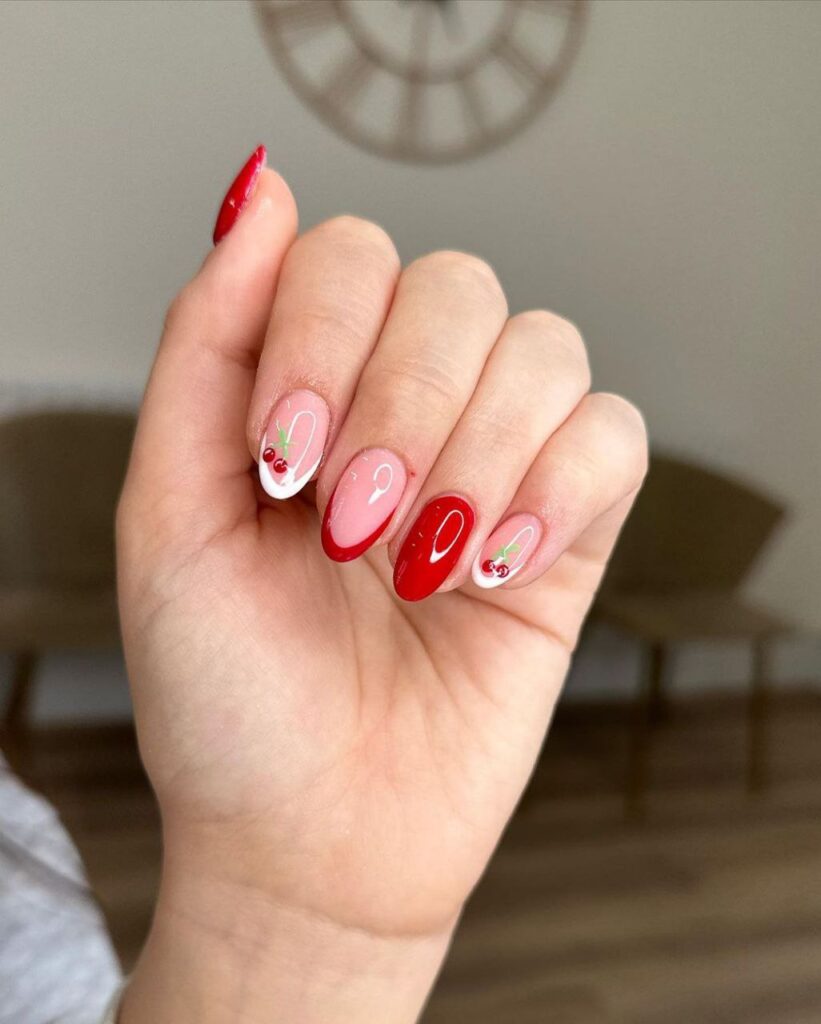 cherry red nails