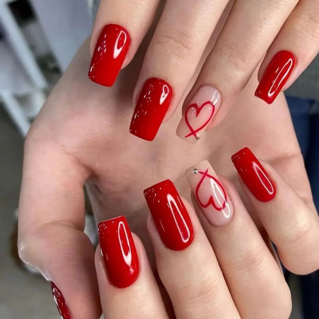 square red nails