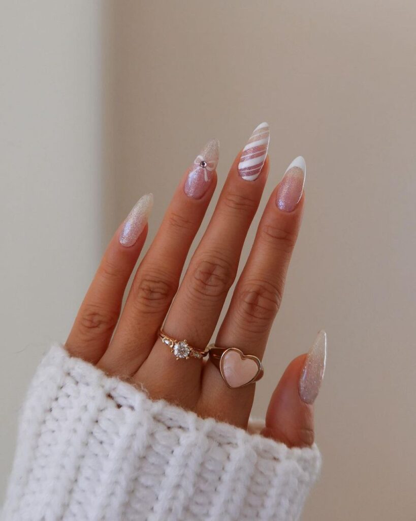 white nail art